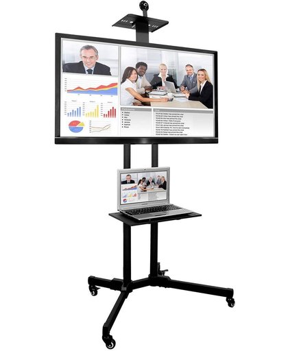 Verrijdbare TV Standaard Op Wielen - Universele Vloerstandaard Monitor Laptop Beamer Projector Steun Houder - Verrijdbaar