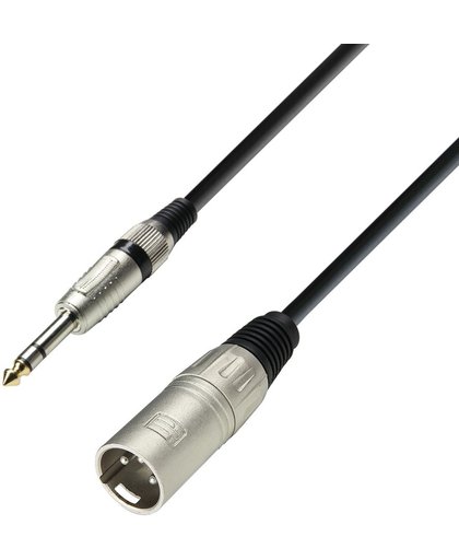 adam hall K3 BMV 0100 1m 6.35mm XLR (3-pin) Zwart, Zilver audio kabel