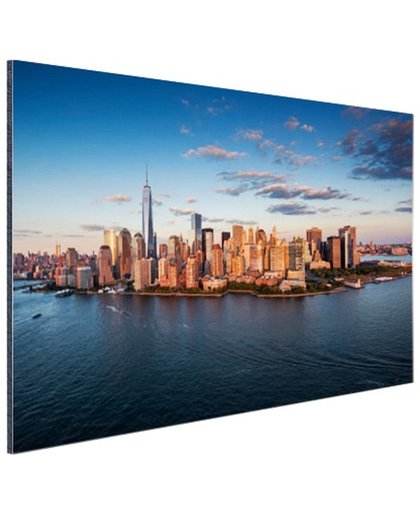FotoCadeau.nl - Luchtfoto Skyline New York Aluminium 120x80 cm - Foto print op Aluminium (metaal wanddecoratie)
