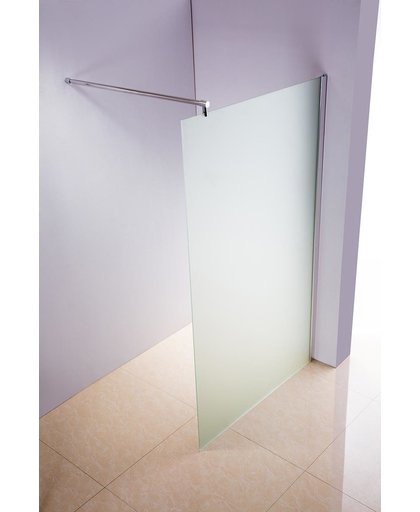Clp ROUND - Roestvrijstalen douchewand - NANO-glas - mat glas 100 x 200 x 100 cm