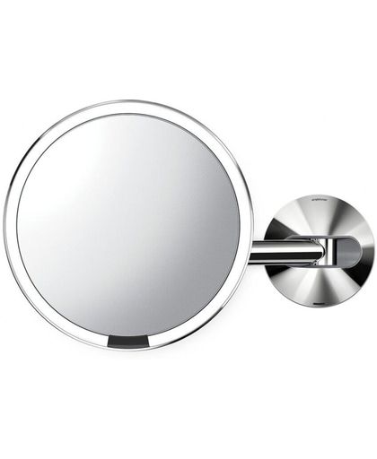 Simplehuman Spiegel Sensor met Wandbevestiging USB - Ø 20 cm - Zilver Glans
