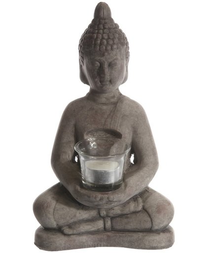 Boeddha beeld keramiek - windlicht Boeddha 27 cm
