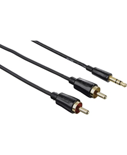 Hama Audiokabel, 3,5 mm jack-stekker stereo - 2x cinch-stekker, 1,5 m, zwart