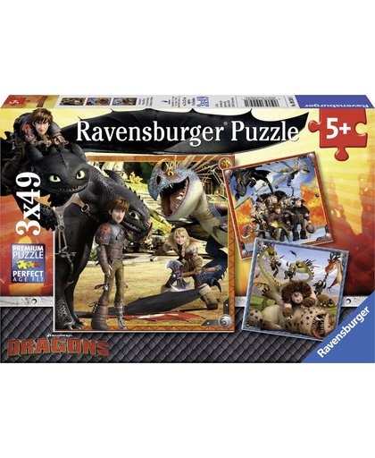 Ravensburger Dragons. Drie puzzels van 49 stukjes - kinderpuzzel