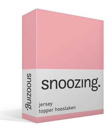 Snoozing Jersey - Topper Hoeslaken - 100% gebreide katoen - 70x200 cm - Roze