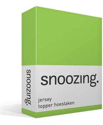 Snoozing Jersey - Topper Hoeslaken - 100% gebreide katoen - 70x200 cm - Lime