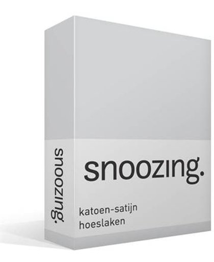 Snoozing - Katoen-satijn - Hoeslaken - Lits-jumeaux - 160x210 cm - Grijs