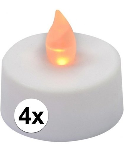 LED theelichtjes - 4x stuks - kunststof waxinelichtjes
