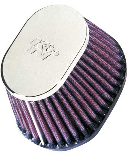 K&N universeel ovaal filter 54mm aansluiting, 102mm x 76mm Bodem, 76mm x 51mm Top, 70mm Hoogte (RC-0981)
