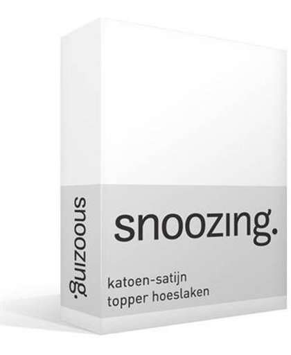 Snoozing - Katoen-satijn - Topper - Hoeslaken - Lits-jumeaux - 180x220 cm - Wit