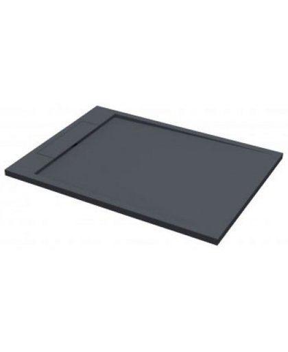Douchebak Decent Vierkant 120x90x3.5cm Solid Surface Mat Zwart