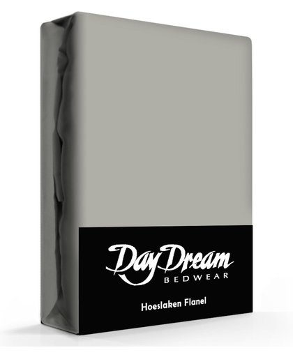 Day Dream hoeslaken - flanel - tweepersoons - 140x200 - Grijs