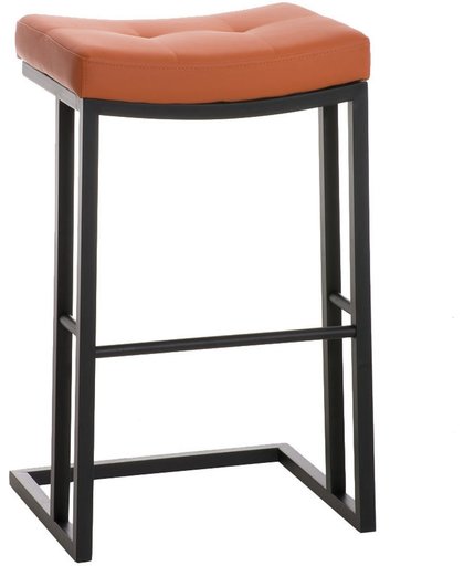 Clp Barkruk NEPAL B78 barstoel - cantilever zwart metalen tafelkruk, kunstleer - oranje