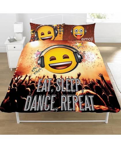Emoji Eat Sleep Dance Repeat - Dekbedovertrek - Tweepersoons - 200 x 200 cm - Multi