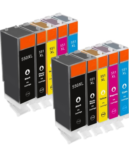 Merkloos – Inktcartridge / Alternatief voor de Canon PGI-550XL CLI-551XL inktcartridge multipack 2 sets Cartridge