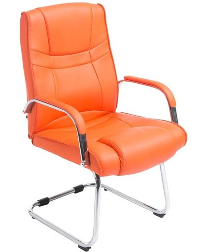 Clp XXL Bezoekersstoel, conferentiestoel, vergaderstoel ATTILA - cantilever met armleuning, zware belasting (tot 180 kg) - oranje