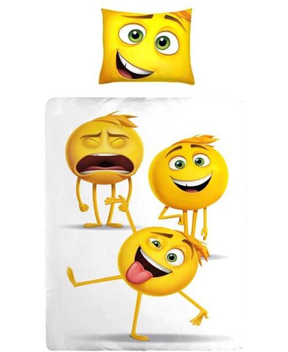 Emoji dekbedovertrek - Eenpersoons - 140x200 cm + 1 kussensloop 60x70 cm - White