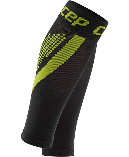 CEP Nighttech Calf Sleeves heren Hardloopsokken zwart/groen Kuitmaat V / 45-50 cm