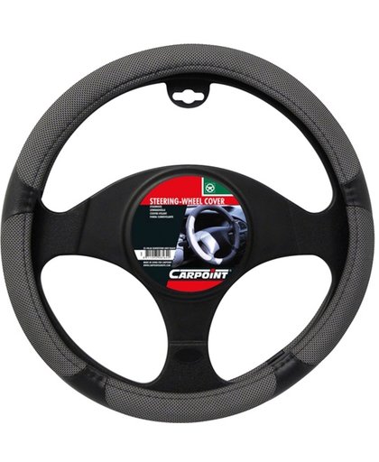Carpoint Stuurhoes Silverstone Grijs/Zwart - 37 cm - Stuurwielhoes - Hoes voor om het Stuur