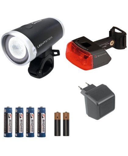 Sigma Lightster/Clubrider II - Verlichtingsset - LED - Accu/Batterij - Zwart