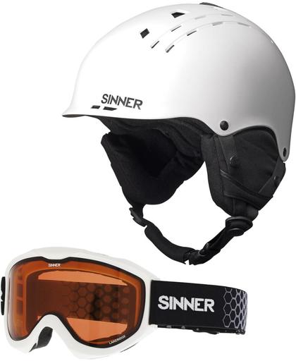 Sinner Combi-Pack ( Pincher + Lakeridge ) Unisex Skihelm & -bril - Matte White - S/56 cm