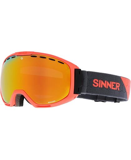 Sinner Mohawk Unisex Skibril - Matte Neon Orange  - Dbl Fll Red Mirr Vnt + Dbl Orng Vnt