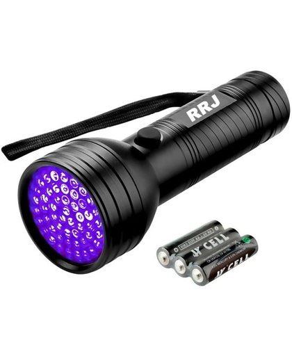 Premium UV Zaklamp - 51 Ultra Violet LED's - Blacklight - Inclusief Kodak Batterijen - Robuuste Aluminium Behuizing - Detector voor Vals geld, Urine & Overige Vlekken