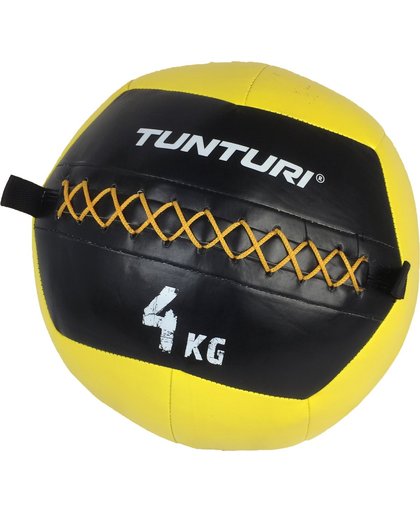 Tunturi Wall Ball - Medicine ball - Crossfit ball - 4kg - Geel