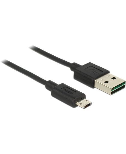 DeLOCK 83850 2m USB A Micro-USB B Mannelijk Mannelijk Zwart USB-kabel