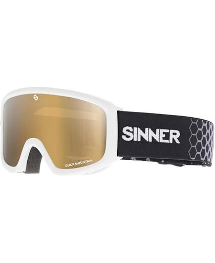 Sinner Duck Mountain Kinderen Skibril - Matte White - Double Gold Mirror