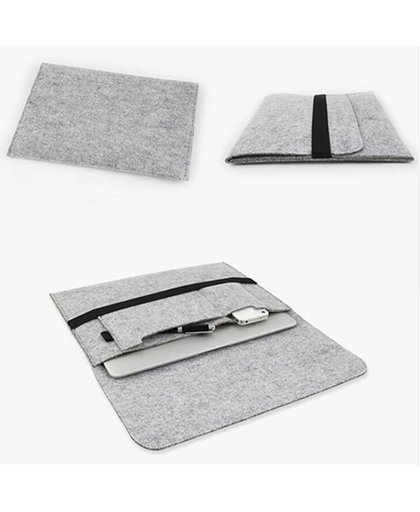 CoshX® stevige laptop hoes van vilt licht grijs maat 13 inch |Macbook hoes 13 inch | Laptop case met elastiek | Bescherming van uw laptop of macbook met deze sleeve