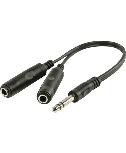 S-Impuls 6,35mm Jack (m) - 2x 6,35mm Jack (v) stereo audio splitter kabel - 0,20 meter