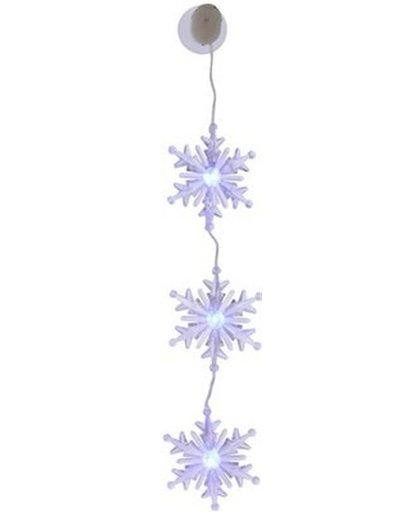 Kerst sneeuwvlok hang slinger/ raamdecoratie type 3 met LED verlichting