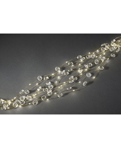 Konstsmide 6391 - Snoerverlichting - 200 lamps LED Cascade zilver 10 strengen diamant - 200 cm - 24V - voor binnen - warmwit