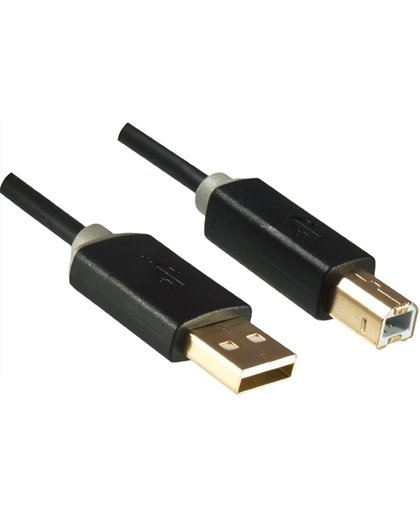 DINIC USB A/USB B 3m 3m USB A USB B Mannelijk Mannelijk Zwart, Grijs USB-kabel