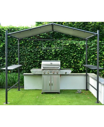 SORARA Milano Barbecue Overkapping - Donkergrijs - 265 x 150 cm - VADERDAG TIP