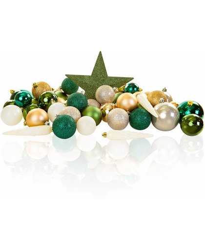 Excellent Deco - Plastic Kerstballen Mix 63 Stuks - Green