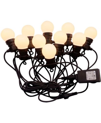 LED Prikkabel 5 meter met stekker, Incl. 10x 0,5w LED Lampen, 3000K Warm Wit, 300 Lumen, IP44