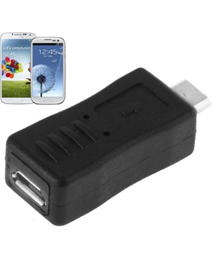 USB 2.0 Micro USB Male naar Female Adapter voor Samsung Galaxy S IV / i9500 / S III / i9300(zwart)