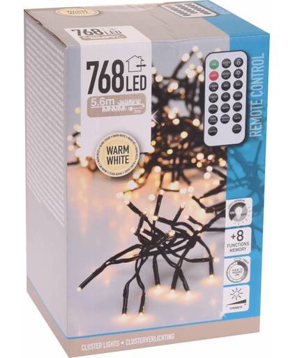 Kerst Microcluster Warm Wit 768 LED met afstandsbediening