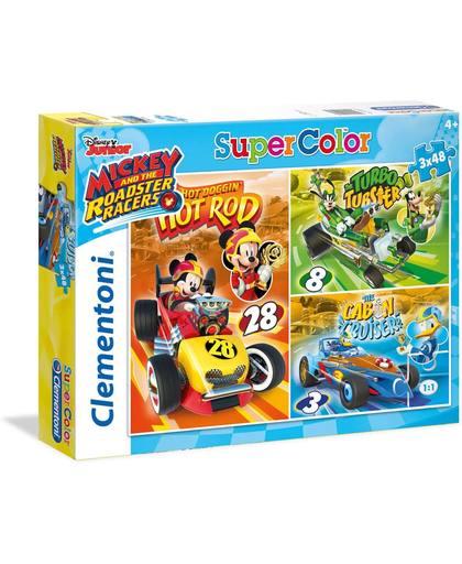 Clementoni Puzzel Mickey Roadster Racers, 3x48st.