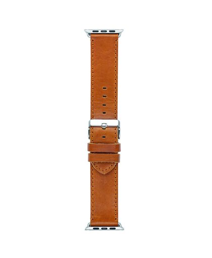 DBramante1928 Copenhagen Apple Watch 42mm Leren Horlogeband Donkerbruin/Zilver