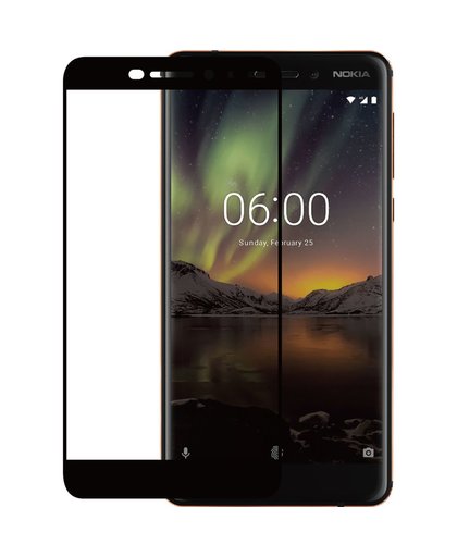 Azuri Nokia 6 (2018) Screenprotector Gehard Glas Zwart