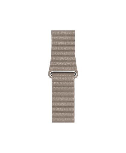 Apple Watch 44mm Leren Horlogeband Steengrijs Medium