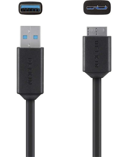 Belkin USB laad & sync kabel 1A - 0.9M - zwart - micro USB 3.0