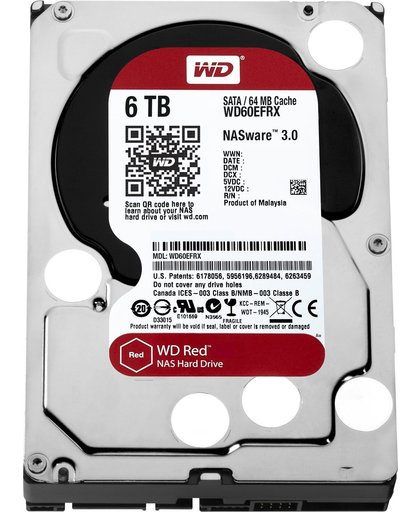 Western Digital Red interne harde schijf HDD 6000 GB SATA III