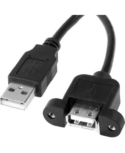 USB 2.0 mannetje naar vrouwtje Type A Mount Panel Kabel, Lengte: 90cm