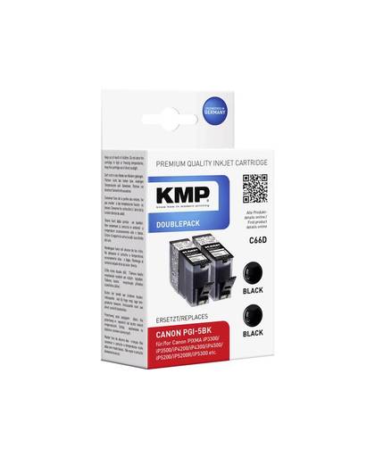 KMP Inkt vervangt Canon PGI-5 Compatibel 2-pack Zwart C66D 1504,0021