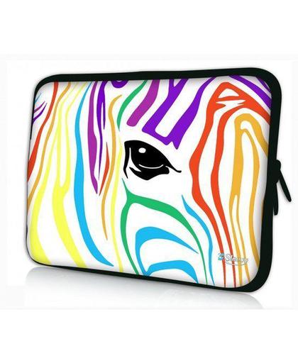 Sleevy 11.6" laptophoes gekleurde zebra