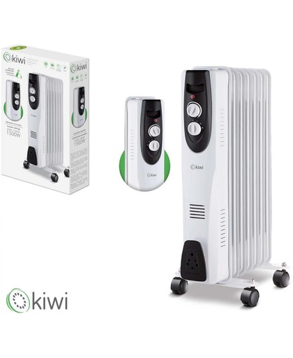 Kiwi olie radiator KHT 8453 1500W met rolpootjes